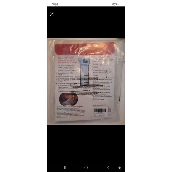 Aizara Flat Beater Bar  Replacement for 6qt Kitchen Aid Mixer - Picture 2 of 3